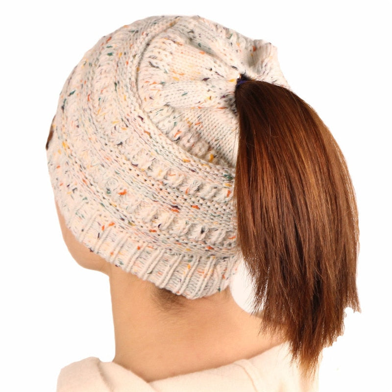 Ponytail Beanie Winter Hats For Women