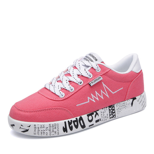 Casual Shoes Breathable Walking Canvas Graffiti Flat