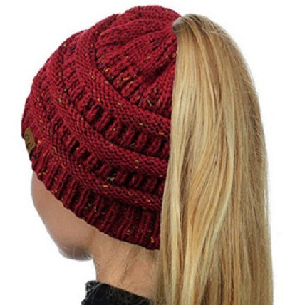 Ponytail Beanie Winter Hats For Women